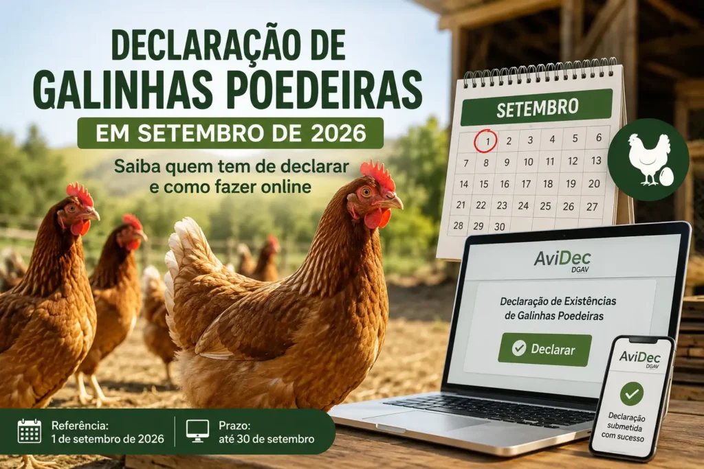 Declaração de galinhas poedeiras em setembro de 2026 através do AviDec
