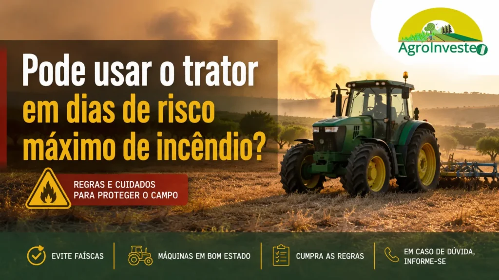 Usar o trator em dias de risco máximo de incêndio