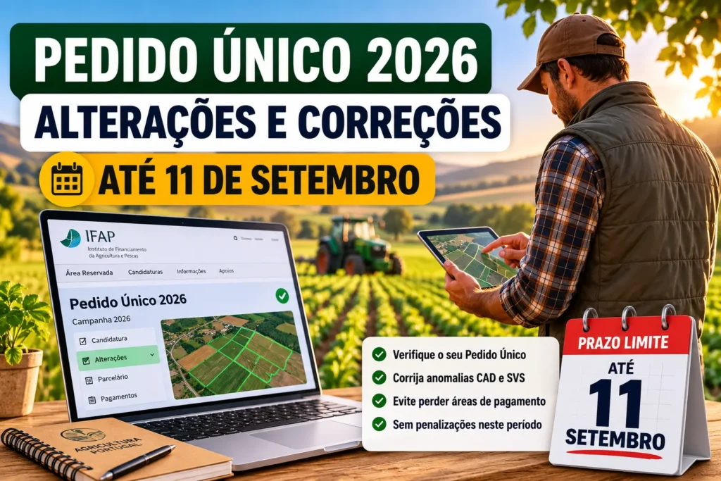 Pedido Único 2026: alterações e correções até 11 de setembro