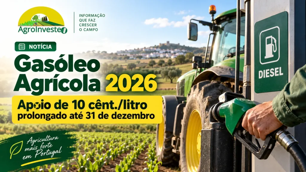 Gasóleo agrícola 2026 com apoio de 10 cêntimos por litro até 31 de dezembro