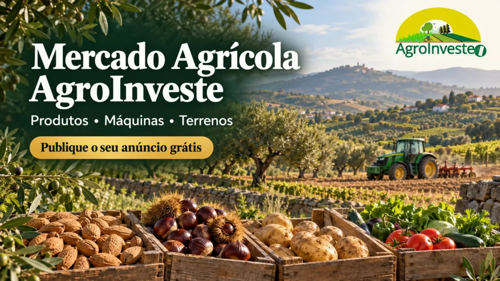 Tem amêndoa para vender, uma máquina agrícola que já não utiliza ou um terreno à procura de comprador? Encontrar interessados começa por dar visibilidade ao que tem para oferecer. O Mercado Agrícola AgroInveste é um espaço de anúncios agrícolas em Portugal onde pode apresentar produtos, máquinas, equipamentos e terrenos, deixando um contacto para os interessados falarem diretamente consigo. Nesta fase de lançamento, a publicação de anúncios é gratuita. A negociação, o pagamento e a entrega são combinados entre comprador e vendedor, sem comissões da plataforma sobre a venda. Conhecer o Mercado Agrícola AgroInveste O que é o Mercado Agrícola AgroInveste? O Mercado Agrícola AgroInveste é uma plataforma de classificados dedicada ao setor agrícola e ao mundo rural. O objetivo é aproximar quem tem algo para vender de quem procura produtos, material agrícola ou terrenos. O funcionamento é simples: o vendedor publica um anúncio com informações sobre o que vende e disponibiliza os contactos escolhidos. O interessado consulta o anúncio e entra em contacto para esclarecer dúvidas e negociar. Não é uma loja online com pagamento integrado. É um espaço para divulgar oportunidades e facilitar o contacto direto entre as pessoas. Que produtos e equipamentos agrícolas pode anunciar? O mercado está organizado em três áreas: produtos agrícolas, material e máquinas, e terrenos. Produtos agrícolas à venda diretamente do produtor Se produz e pretende encontrar compradores, pode criar um anúncio que explique o que tem disponível. Amêndoa, castanha, azeitona, batata, fruta e hortícolas são exemplos de produtos que podem ser apresentados, de acordo com as regras de publicação do mercado. Para tornar o anúncio útil, indique: O produto e a variedade, quando relevante. A quantidade disponível. O preço e a unidade: por quilo, saco, tonelada ou lote. A localização. As condições de recolha ou entrega. Por exemplo, “Amêndoa com casca à venda em Macedo de Cavaleiros” comunica mais do que um título genérico como “Vendo amêndoa”. Quem procura comprar produtos agrícolas diretamente ao produtor precisa de perceber rapidamente o que está à venda, onde se encontra e como contactar o vendedor. Máquinas, equipamentos e material agrícola Tem equipamentos parados que podem ser úteis a outro agricultor? O mercado também permite divulgar material e máquinas agrícolas. Tratores usados, alfaias, reboques, motocultivadores e equipamentos de rega são exemplos de anúncios desta área. Um bom anúncio deve mostrar o estado real do equipamento. Inclua a marca, o modelo, o ano e as características relevantes, quando conhecidos. Nas máquinas usadas, descreva também eventuais avarias ou reparações necessárias. Fotografias atuais e uma descrição transparente ajudam o interessado a decidir se vale a pena entrar em contacto. Terrenos agrícolas para venda Quem pretende vender um terreno pode apresentar a localização, a área, o preço e as principais características. Antes de publicar, reúna informações que ajudem um possível comprador: Área do terreno. Distrito e concelho. Acessos. Existência de água e infraestruturas. Culturas ou árvores existentes. Condições para marcar uma visita. Descreva apenas características que consegue confirmar. Não apresente possibilidades de construção ou utilização como garantidas sem a respetiva confirmação. Como publicar um anúncio agrícola gratuito? Para começar, aceda à página de publicação do Mercado Agrícola AgroInveste. Registe-se ou entre na sua conta. Escolha a categoria adequada. Preencha o título e a descrição. Indique o preço, a localização e os restantes dados pedidos. Adicione fotografias e escolha os contactos a disponibilizar. Envie o anúncio para moderação. A submissão não significa publicação imediata: o anúncio fica sujeito à revisão e às regras do mercado. Publicar um anúncio agrícola grátis Como procurar produtos agrícolas, máquinas ou terrenos? Se está à procura de algo para comprar, entre no mercado e utilize a pesquisa por palavra, categoria e distrito. Pode procurar termos como “amêndoa”, “trator” ou “terreno”, e depois consultar os anúncios que correspondam à pesquisa. A disponibilidade depende dos anúncios publicados. Sendo um espaço em lançamento, algumas pesquisas podem ainda não apresentar resultados. Encontrou um anúncio relevante? Utilize os contactos disponibilizados para perguntar pelo estado, quantidade, preço, localização ou condições de entrega. Consultar os anúncios do Mercado Agrícola Como criar um anúncio que desperte interesse? Não precisa de escrever muito. Precisa de responder às perguntas que um comprador faria. Escolha um título específico Combine o nome do produto ou equipamento com uma característica útil e, quando fizer sentido, a localização. Exemplos: Amêndoa com casca à venda em Bragança. Motocultivador usado com acessórios em Vila Real. Terreno agrícola com olival em Macedo de Cavaleiros. Estes são exemplos de títulos, não anúncios atualmente disponíveis. Apresente um preço fácil de perceber Se vende um produto ao quilo, indique o preço por quilo. Se vende um equipamento, esclareça se o valor inclui os acessórios apresentados. Quando o preço depende da quantidade ou de outras condições, explique isso na descrição. Mostre fotografias reais Fotografe aquilo que está efetivamente à venda, com boa iluminação e sem esconder defeitos relevantes. Nas máquinas, mostre diferentes ângulos. Nos terrenos, apresente imagens que ajudem a perceber os acessos e as características do local. Facilite o contacto Mantenha os dados atualizados e responda às perguntas dos interessados. Depois de concluir o negócio, marque o anúncio como vendido para evitar contactos desnecessários. A compra é feita dentro do AgroInveste? Não. O Mercado Agrícola AgroInveste facilita a divulgação dos anúncios e o contacto entre as partes. O comprador e o vendedor combinam diretamente o preço final, o pagamento, a recolha, o transporte e a entrega. A plataforma não recebe o pagamento da compra nem garante a conclusão do negócio. Antes de pagar, confirme os dados do vendedor e as condições acordadas. Sempre que possível, veja o produto, equipamento ou terreno presencialmente. Perguntas frequentes sobre o Mercado Agrícola AgroInveste Publicar anúncios é gratuito? Sim. Nesta fase de lançamento, pode publicar anúncios gratuitamente, sujeitos às regras e à moderação do mercado. Posso vender produtos agrícolas diretamente ao consumidor? Pode divulgar os produtos permitidos pelo mercado e ser contactado por interessados. As condições da venda são acordadas diretamente entre as partes, cabendo ao vendedor cumprir as obrigações aplicáveis à sua atividade. Posso anunciar máquinas agrícolas usadas? Sim. A área de material e máquinas destina-se à divulgação de equipamentos agrícolas, incluindo usados. Descreva o estado real e os defeitos conhecidos. Posso anunciar um terreno agrícola? Sim. Existe uma categoria para terrenos. Indique a localização, a área, o preço e as características que consegue confirmar. Preciso de uma conta para publicar? Sim. O registo permite publicar e gerir os seus anúncios. O AgroInveste cobra comissão sobre a venda? Neste modelo de lançamento, não existe comissão da plataforma sobre o negócio. A transação é realizada diretamente entre comprador e vendedor. Dê visibilidade ao que tem para vender Um produto por vender, uma máquina parada ou um terreno disponível podem interessar a alguém. Mas o primeiro passo é mostrar que existem. O Mercado Agrícola AgroInveste nasce para criar esse ponto de encontro: um espaço dedicado aos produtos agrícolas, aos equipamentos e às oportunidades do mundo rural. Tem algo para vender? Publique o seu primeiro anúncio gratuitamente nesta fase de lançamento. Publicar anúncio grátis Prefere conhecer o espaço primeiro? Visitar o Mercado Agrícola AgroInveste